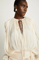 Marcelline Pleated Ruffled Mini Dress