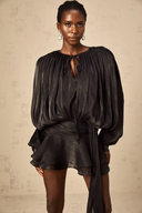 Marcelline Pleated Ruffled Mini Dress