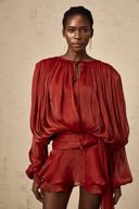 Marcelline Pleated Ruffled Mini Dress