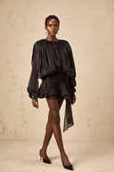 Marcelline Pleated Ruffled Mini Dress