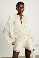 Marcelline Pleated Ruffled Mini Dress