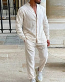 Eric - V-Neck Linen Set