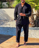 Eric - V-Neck Linen Set