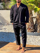 Eric - V-Neck Linen Set