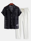 John - Textured Cuban Shirt Set