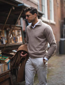 Finn - Khaki Vneck Polo Shirt