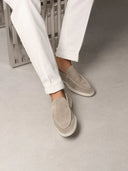 Harvey - Light Gray Suede Loafers