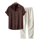 Robert - Button Up Linen Summer Set