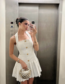 Ivory Tweed Mini Dress