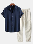 Robert - Button Up Linen Summer Set